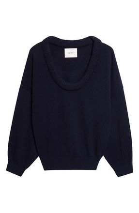 Lisa Yang Doria Padded Scoop Neck Cashmere Sweater in Navy at Nordstrom, Size 2