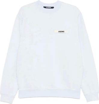 Jacquemus Hoodies & sweatvesten, Heren, Blauw, L, Katoen, Gros Grain Katoenen Sweater