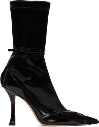 Jimmy Choo London X Mugler Techno Jersey Ankle Boots, Brand Size 35 ( US Size 5 )