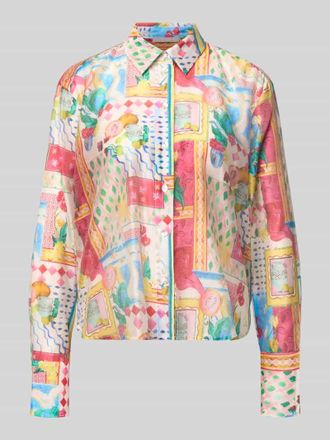 Christian Berg Regular Fit Voile Bluse mit Dolce Vita Print in Rot, Gr&ouml;&szlig;e 34