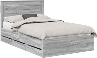 vidaXL Estructura De Cama Gris Sonoma 120 X 190 Cm Madera Ingenieril Vidaxl