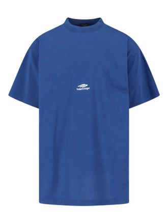 Balenciaga logo-print T-shirt - Blu