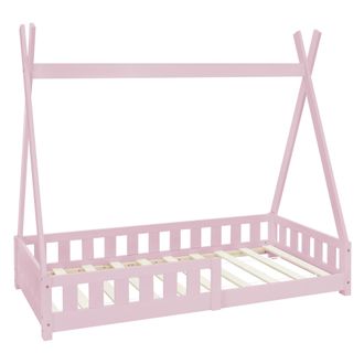 ML Design Cama infantil tipi 80x160cm color rosa con colch&oacute;n de espuma fr&iacute;a
