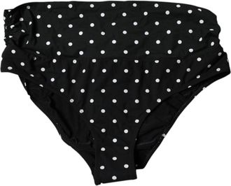 Dolce & Gabbana Womens Black Polka Dot Swimsuit Bikini Bottom Swimwear And White Nylon Elastane Clothing