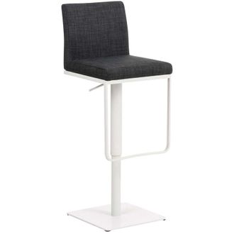 Clp Set di 2 sgabelli da bar con rivestimento in tessuto Panama grigio scuro bianco