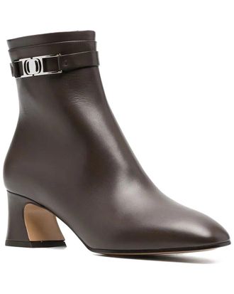 Ferragamo Rego Logo Plaque Leather Bootie