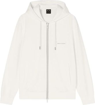A|X Armani Exchange Zip-through Hoodie - Heren - Vesten met rits - Beige - M - Katoen - Hoodies & sweatvesten