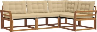 vidaXL Conjunto De Sof&aacute;s De Exterior 4 Uds. Natural Y Beige Vidaxl