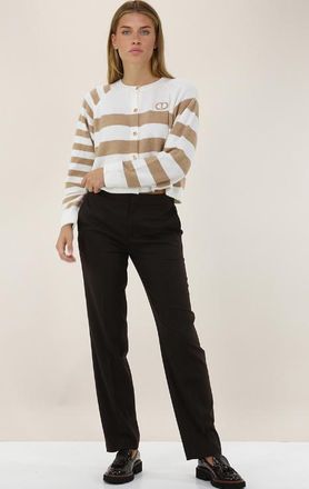 Twinset Womens Wool Blend Tailored Trousers - Dark Brown - Size EU 36 (Womens)