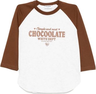 Chocoolate logo-print T-shirt - women - Cotton - M - Brown