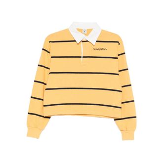 Sporty & Rich Striped Long-sleeved Polo Top