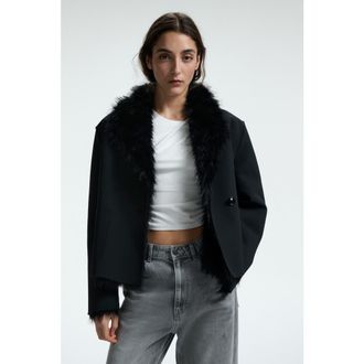 H&M Double-faced Jacket in Black at Nordstrom, Size Xx-Large