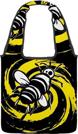 Generic 877819_2 Reversible Canvas Shoulder Tote - Double-Sided Print, 12oz Cotton, 27cm Drop, Fold-Flat Bag for Travel, Shopping, Street Outings