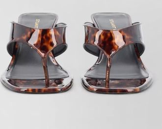 Stuart Weitzman sandal open toe wedge heel tortoiseshell pattern