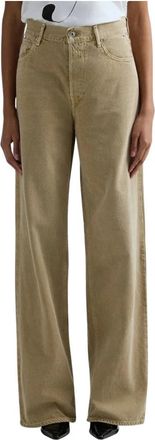 Replay Wide Jeans - Dames - Loose Fit Jeans - Beige - W27 - Katoen - Jeans