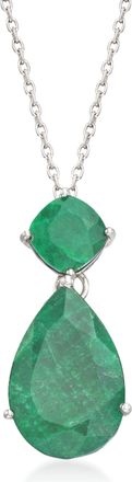 Ross-Simons Emerald Pendant Necklace in Sterling Silver