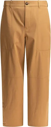 Loewe Cotton And Silk Cargo Trousers Beige-Uomo