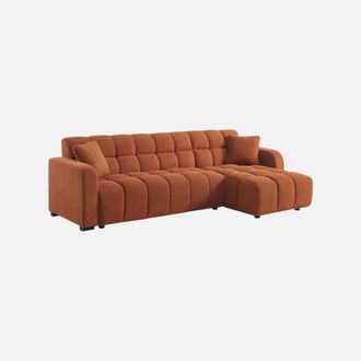 Sweeek Sof&aacute; Esquinero Reversible De Tela Acolchada, 3 Plazas