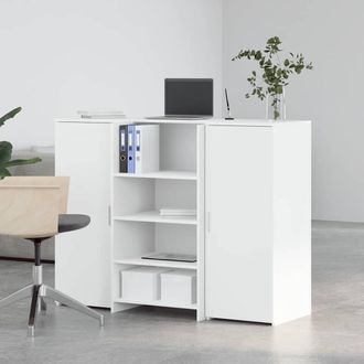 Berkfield Home Reception Desk White 135x50x103.5 cm Engineered Wood