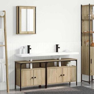 vidaXL Set di mobili per il bagno 3 pcs Marrone 80 x 30 x 60 cm - Vidaxl