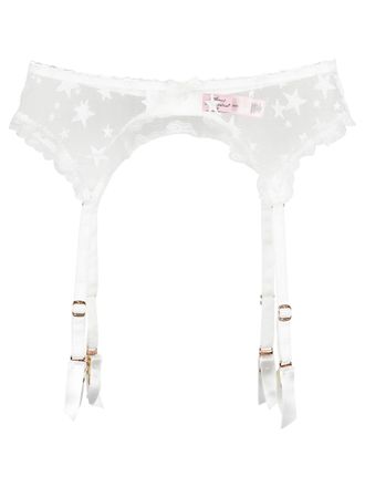 Agent Provocateur Luxx White Lace Suspender Belt Size S