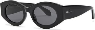 Alaia Oval-frame Sunglasses - Black - One Size
