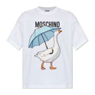 Moschino T-Shirts, female, White, Size: XS T-shirt with pocket