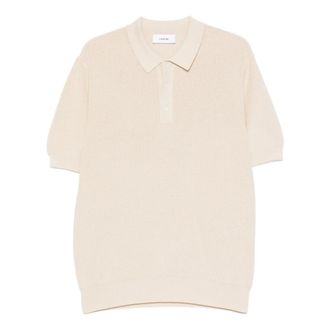 Lardini Polo Shirts, male, White, Size: XL Knitted Polo Shirt