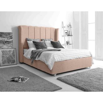 Casa Pablo Oatmeal Grampian Fabric King Bed Frame