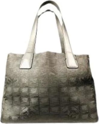 Chanel Pre-owned Tote Bags, female, Gray, Size: ONE SIZE Pre-owned Vintage Fabric Tote Bag