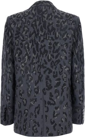 Pinko Womens Jacket With Mixed Studs, Grey Polyester Blazers
