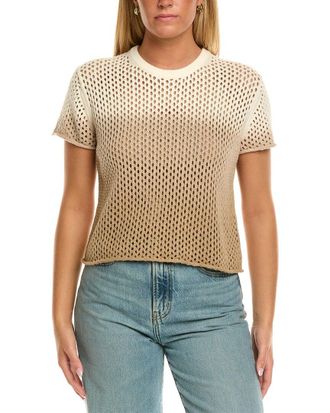 Velvet Poppy Short Sleeve Cashmere-Blend Sweater