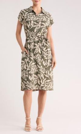 Connected Print Shirtdress in Sage at Nordstrom Rack, Size 16