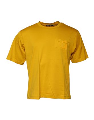 Dolce & Gabbana Dark Yellow Logo Crew Neck Short Sleeves Mens T-shirt