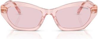 Swarovski 54mm Cat Eye Sunglasses in Transparent Pink /Pink at Nordstrom