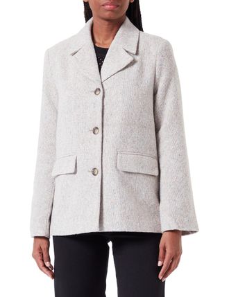 Pieces Womens Pcjudo Blazer Jacket, Light Grey Mix, S