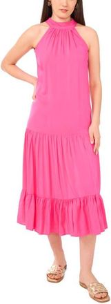 Vince Camuto Tiered Midi Dress in Hot Pink at Nordstrom, Size X-Large P