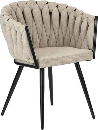 Global Interiors Design Armlehnstuhl Wave mit Strukturstoff - Beige