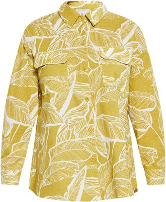 Usha Overhemd Dames Geel gebroken wit