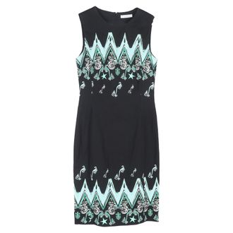 Versace Collection Printed Mini Cady Dress in Black Viscose
