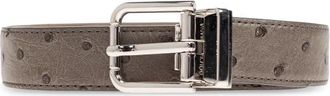 Dolce & Gabbana Lederen Riem - Dames - Riemen - Grijs - 95 CM - Leer - Accessoires