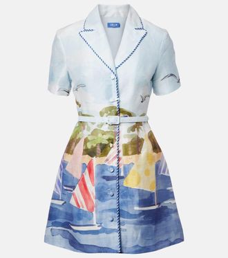 LEO LIN Vestido corto Brigitte de lona en mezcla de lino