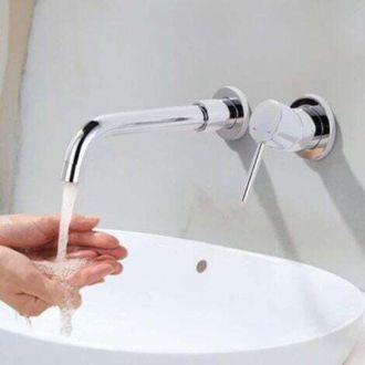 OEM Grifo Mezclador Mural Giratorio De 360&deg; Para Lavabo, Grifo De Ba&ntilde;o Para Ba&ntilde;era Y Lavabo, Grifo Mezclador Mural Empotrado De Dise&ntilde;o Moderno, Cromado