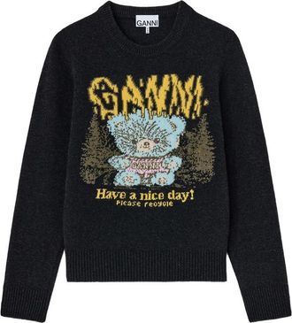 Ganni Jumper With Forest Teddy