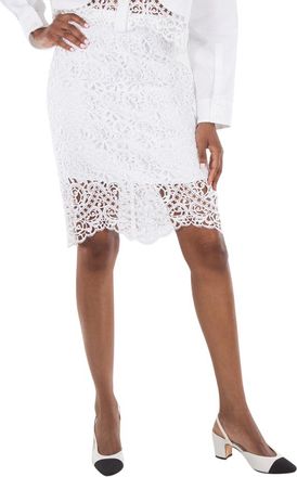 Burberry Floral Lace-Detail Skirt, Brand Size 4 (US Size 2)