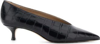 Le Monde Beryl 40 mm Babouche pumps met krokodillen-reliëf - Zwart