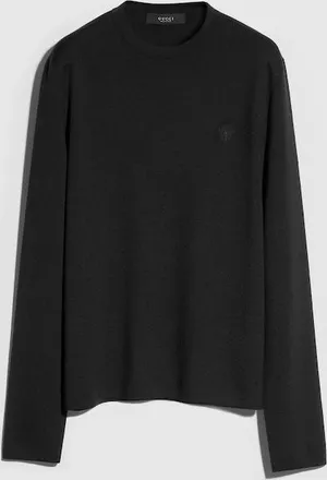 Gucci Wool Sweater With Embroidery, Size XXL, Black