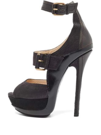 Jimmy Choo London 140mm buckle platform sandals - Black