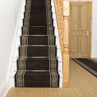 Runrug Brown Tribal Stair Carpet Runner | Size: 70 cm x 690 cm