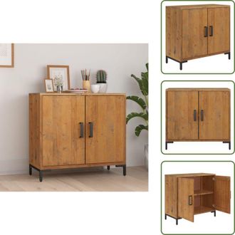 vidaXL The Living Store Credenza Marrone 75x35x70 cm in Legno Massello di Pino - Credenza vintage